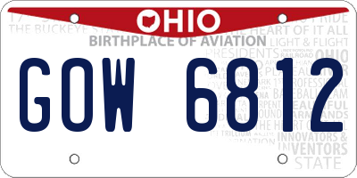 OH license plate GOW6812