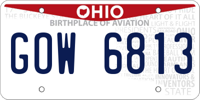 OH license plate GOW6813