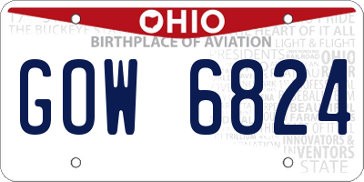 OH license plate GOW6824