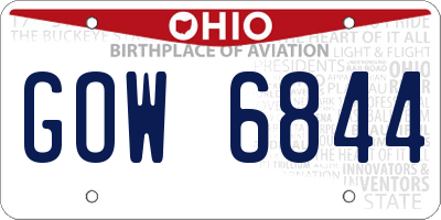 OH license plate GOW6844