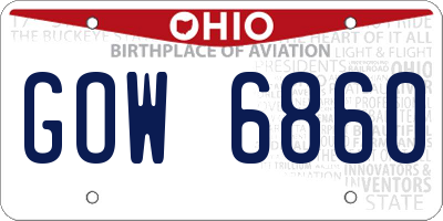 OH license plate GOW6860