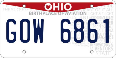 OH license plate GOW6861
