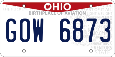 OH license plate GOW6873