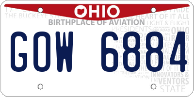 OH license plate GOW6884