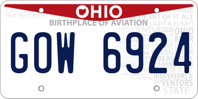 OH license plate GOW6924