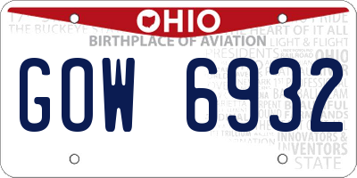 OH license plate GOW6932