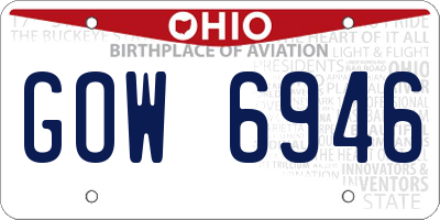 OH license plate GOW6946