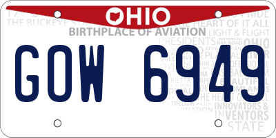 OH license plate GOW6949