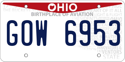 OH license plate GOW6953