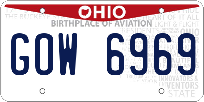OH license plate GOW6969
