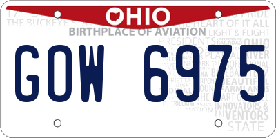 OH license plate GOW6975