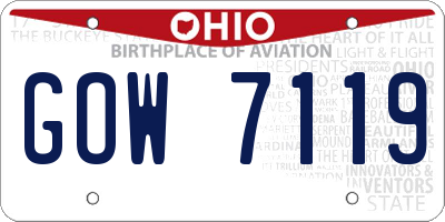 OH license plate GOW7119