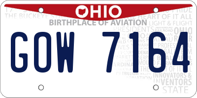 OH license plate GOW7164