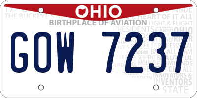 OH license plate GOW7237