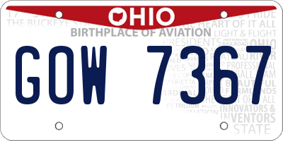 OH license plate GOW7367