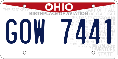 OH license plate GOW7441