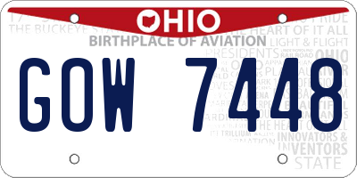 OH license plate GOW7448