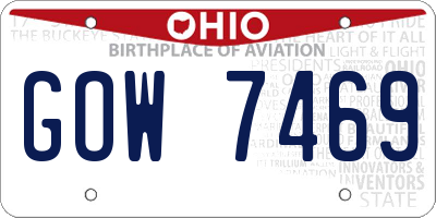 OH license plate GOW7469