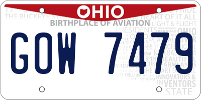 OH license plate GOW7479