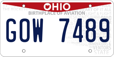 OH license plate GOW7489