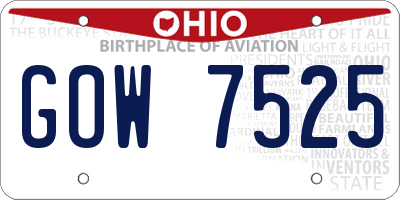 OH license plate GOW7525
