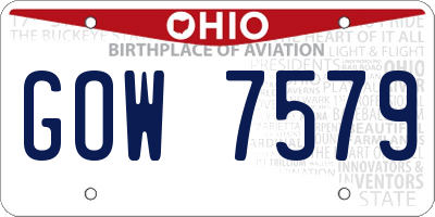 OH license plate GOW7579