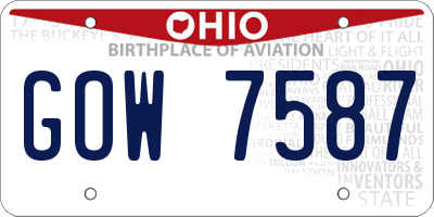 OH license plate GOW7587