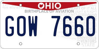 OH license plate GOW7660