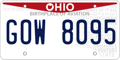 OH license plate GOW8095