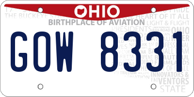 OH license plate GOW8331