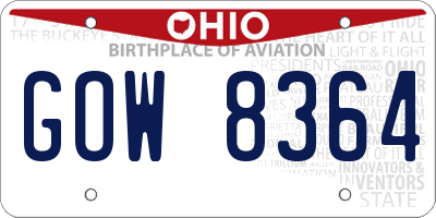 OH license plate GOW8364