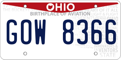 OH license plate GOW8366