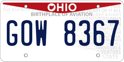 OH license plate GOW8367