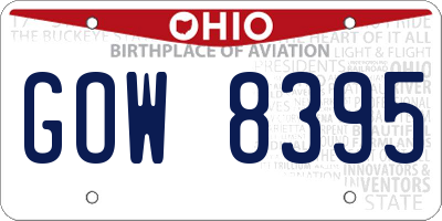 OH license plate GOW8395