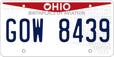 OH license plate GOW8439
