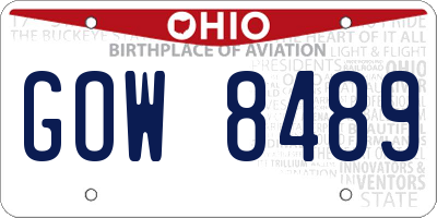 OH license plate GOW8489