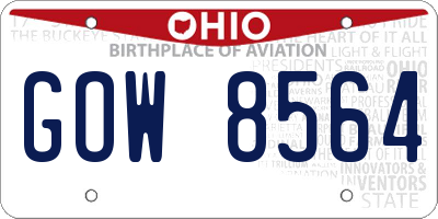 OH license plate GOW8564