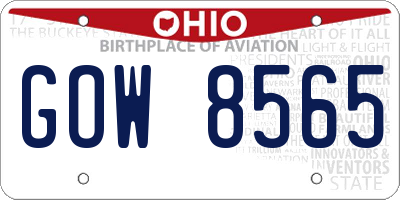 OH license plate GOW8565