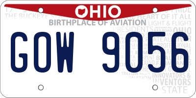 OH license plate GOW9056