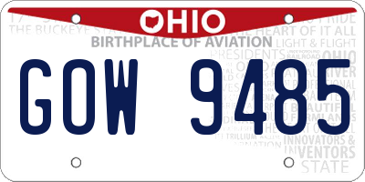 OH license plate GOW9485