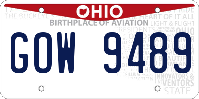OH license plate GOW9489