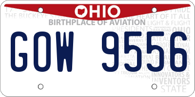OH license plate GOW9556