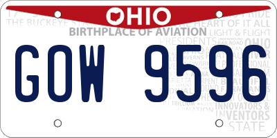 OH license plate GOW9596