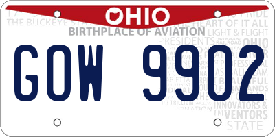 OH license plate GOW9902
