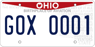 OH license plate GOX0001