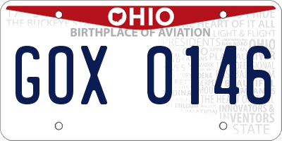 OH license plate GOX0146