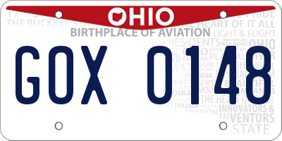 OH license plate GOX0148