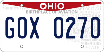 OH license plate GOX0270