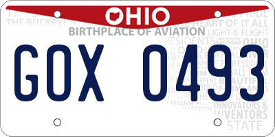OH license plate GOX0493