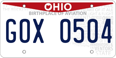 OH license plate GOX0504